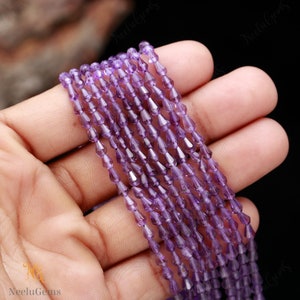 AAA+ Quality Natural Purple Amethyst Faceted Teardrops Beads,Amethyst Tiny Drops Straight Drill Beads,Amethyst Bead For Jewelry Making Craft