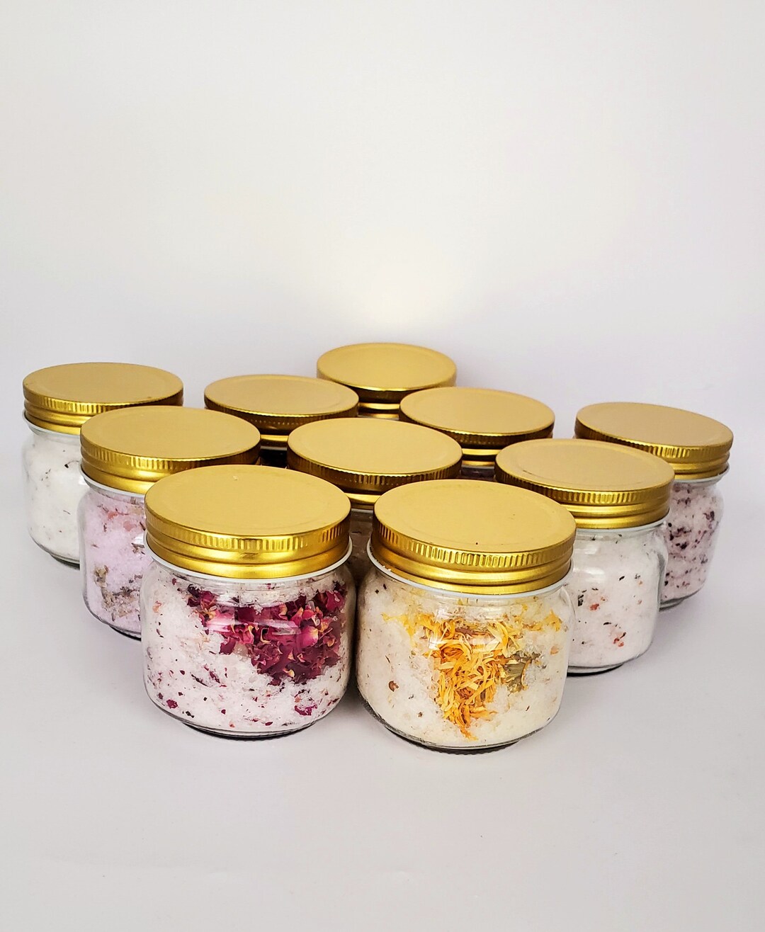 8oz 10 Bath Salt Glass Mason Jars With Gold Screw Lid Wholesale Bath