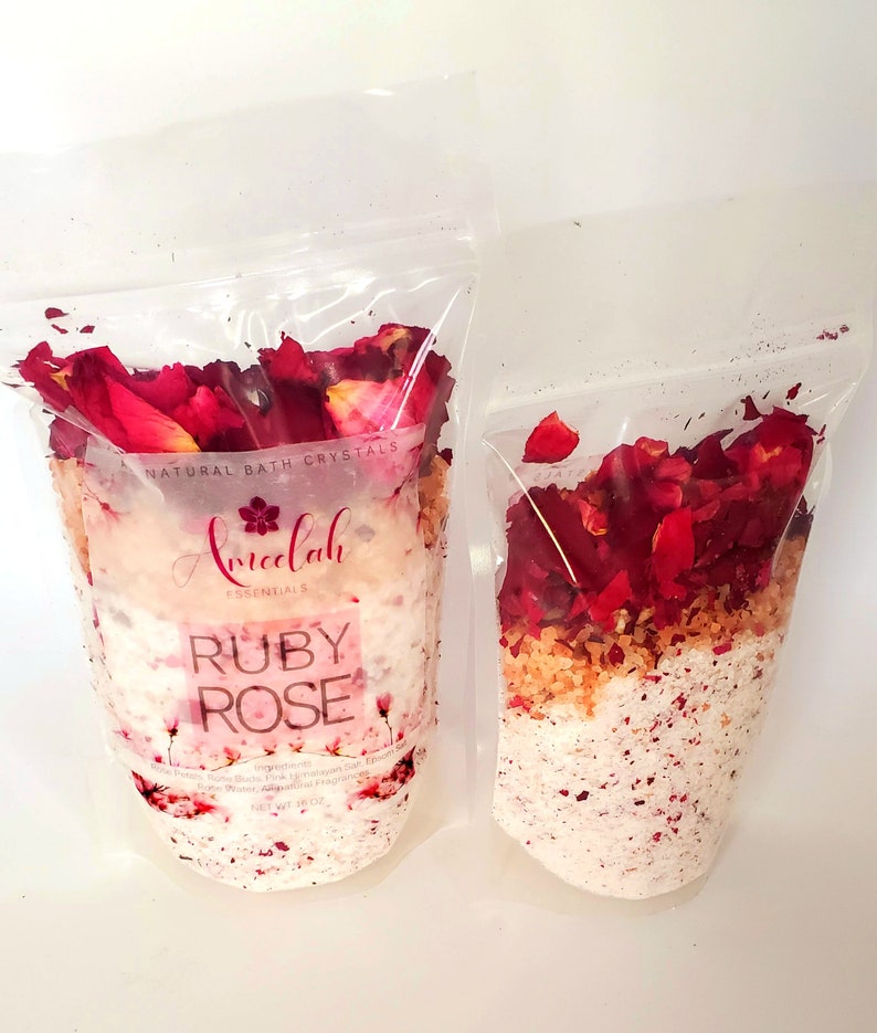 1 Pound Bath Salt Bath Salts Bath Soak Flower Bath Ruby Rose