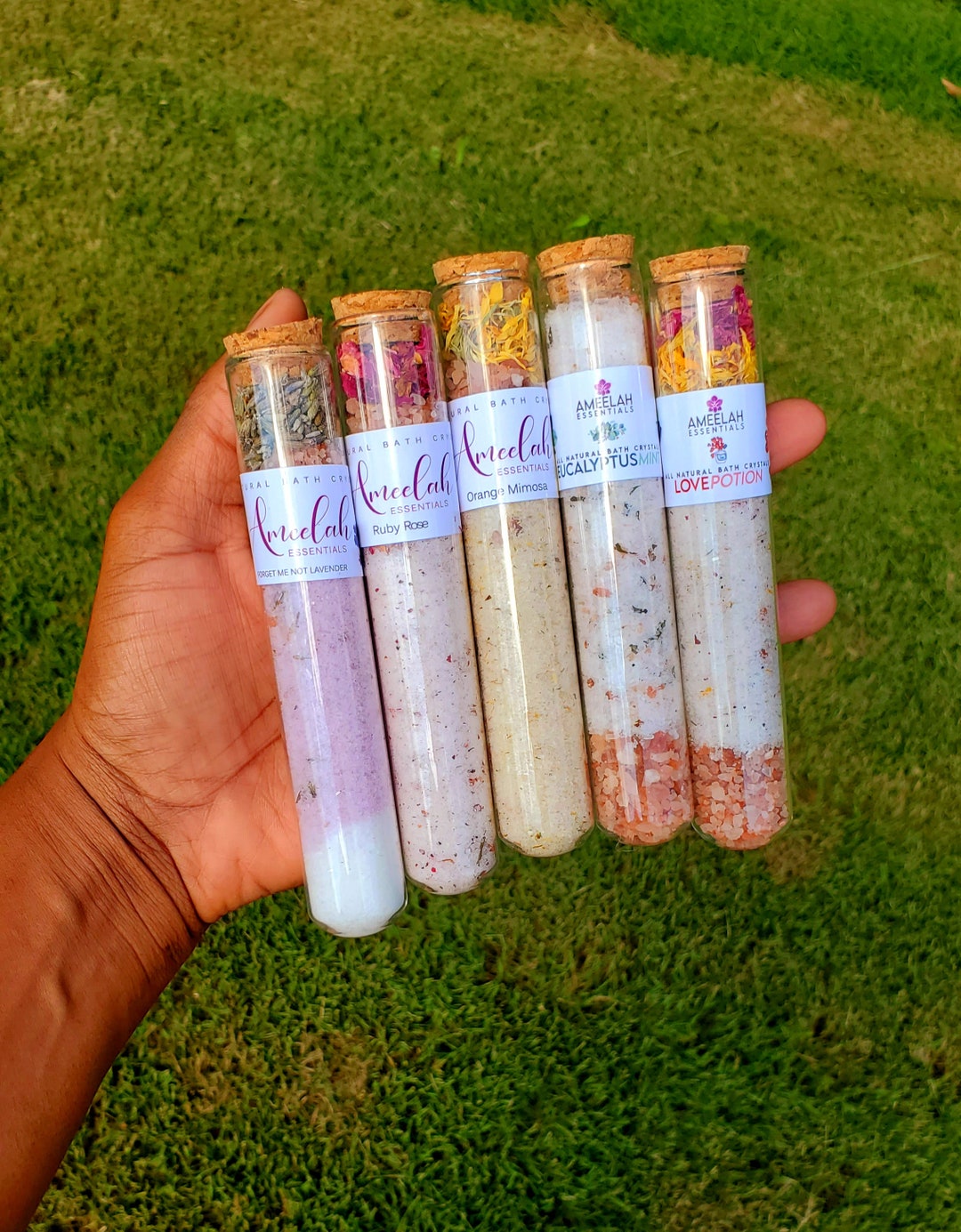2-ounce Glass Bath Salt Test Tubes | 5 Fragranced Bath Salt | Variety ...