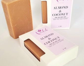 Almond & Coconut Hand Made Soap Bar | Shea Butter Soap