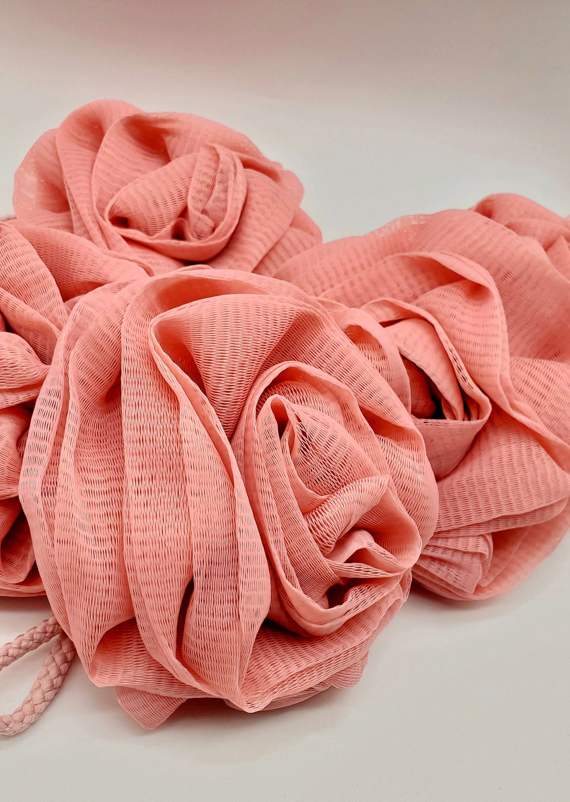 Rose Shaped Shower Loofah Pink Loofah Shower Accessories Etsy