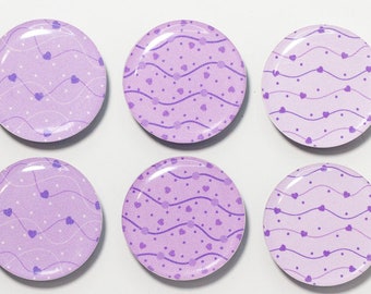 Purple mix and match magnet set for fridge, locker, or office