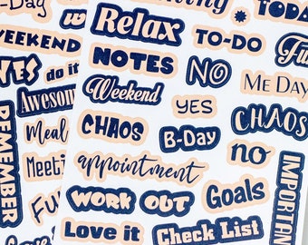 Planner Accessory Stickers // Planner Word Title Stickers // Bujo Label Stickers