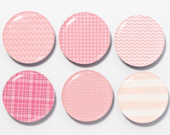 Pink mix and match 2 magnet set for fridge, locker, or office