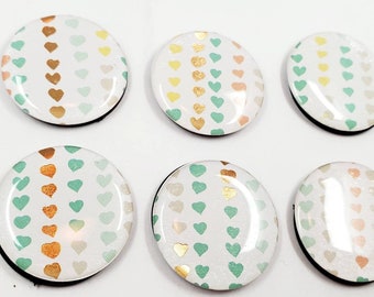 Rainbow heart magnet set
