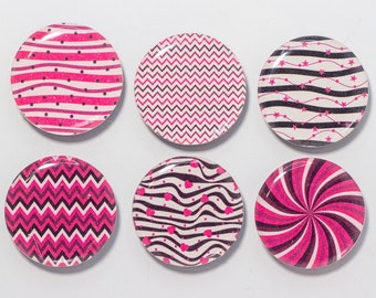 Pink mix and match magnet set for fridge, locker, or office
