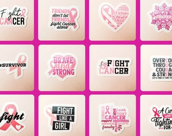 Breast cancer awareness vinyl stickers / cancer survivor