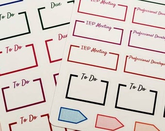 Teacher student planner stickers // IEP PD Testing To Do stickers