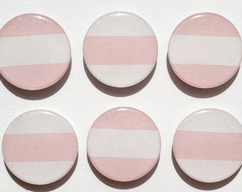 Pink and white stripe magnets