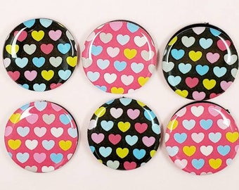 Rainbow hearts magnets for refrigerator, locker, or office