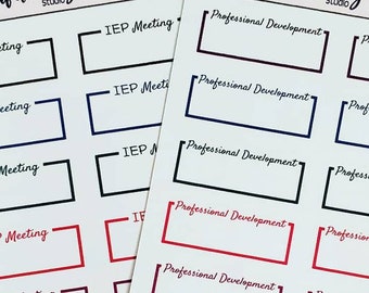 Teacher planner meeting stickers // IEP Meeting // Professional Development // SST // Teacher organization life