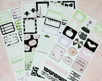 Goth emo punk Halloween planner stickers // pastel Halloween