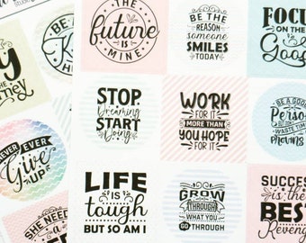Positivity Motivational Happy Stickers for Planner or Bujo