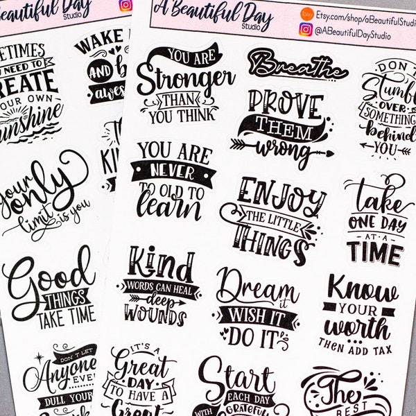 Positive Inspirational Motivational Happy Planner Stickers