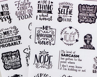 Sassy Sarcastic Planner Stickers