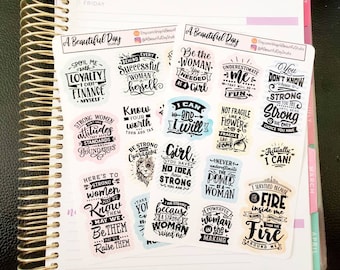 Empowered Strong Woman Planner Stickers