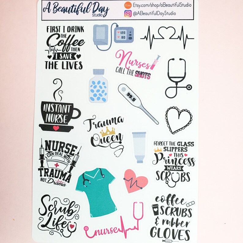 Nurse Stickers // Planner Stickers Etsy