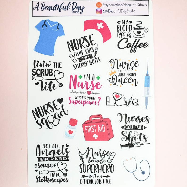 Nurse Stickers // Planner Stickers Etsy