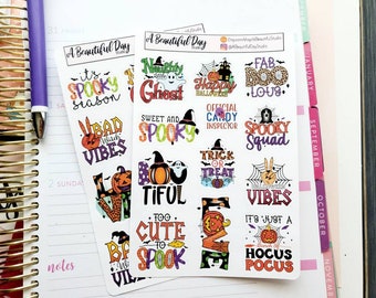 Halloween planner stickers // bullet journal stickers // bujo stickers