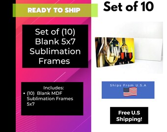 Ébauches de cadre en MDF pour sublimation - Lot de 10 5 x 7