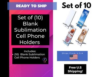 Support pour téléphone portable sublimation en bois MDF, lot de 10