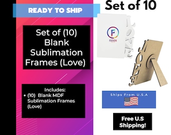 Cadre blanc pour sublimation Love, panneaux durs MDF 5 x 7 (Ensemble de 10)