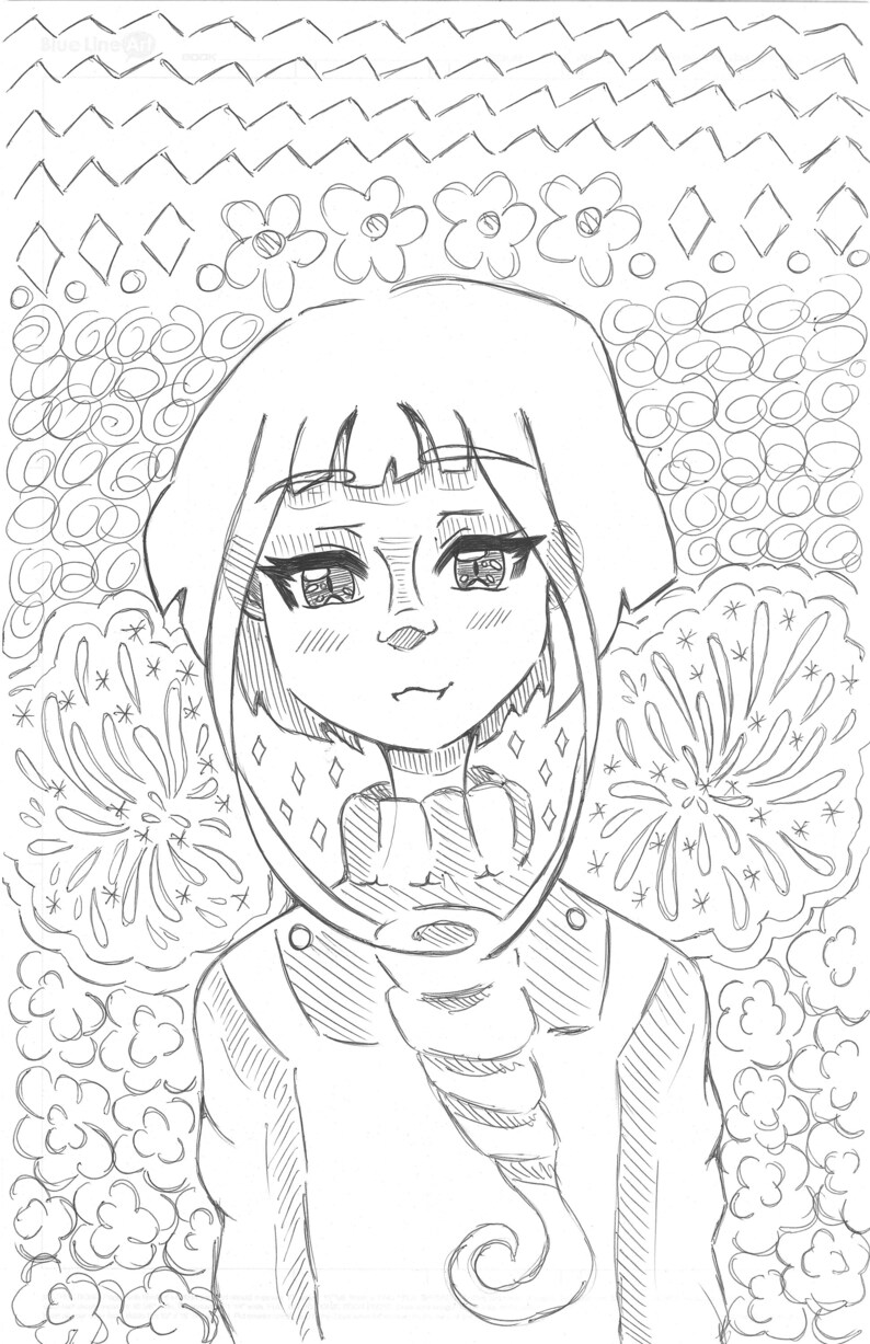 Cute Anime Coloring Page Digital Download. - Etsy