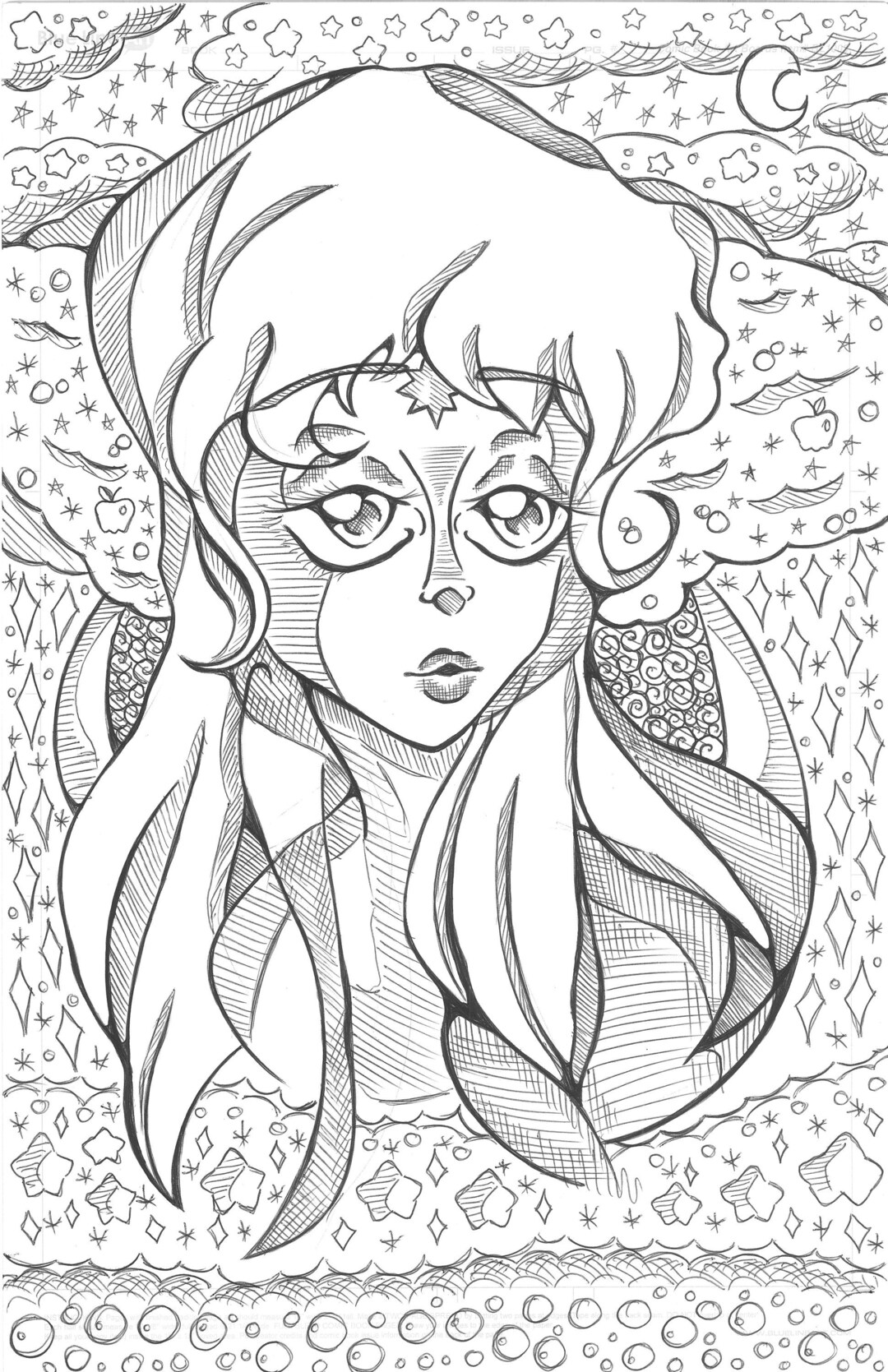 Unicorn Girl Coloring Page Etsy