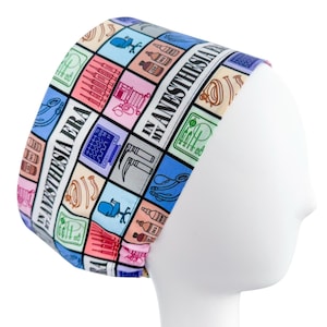 In My Anesthesia Era Euro Scrub Cap, Custom Print Lightweight Cotton Surgical Hat with Adjustable Toggle & Satin Lining Option
