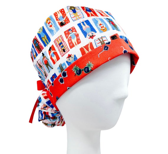 Beach Ponytail Scrub Cap Ribbon Ties 