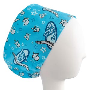I&#39;d Tap That Spine Scrub Cap, Custom Print Lightweight Cotton Surgical Hat with Adjustable Toggle & Satin Lining Option