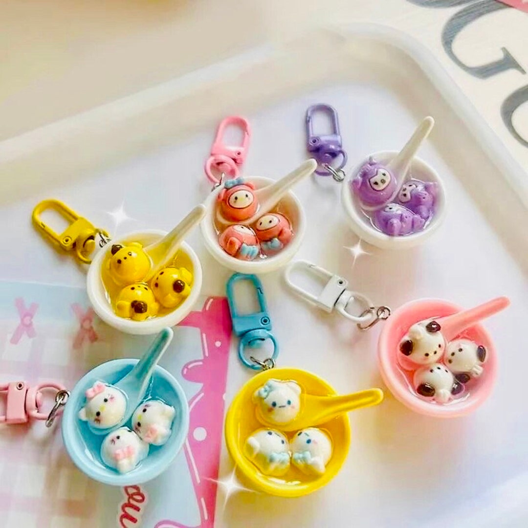 Sanrio Rice Ball Bowl Keychains Etsy