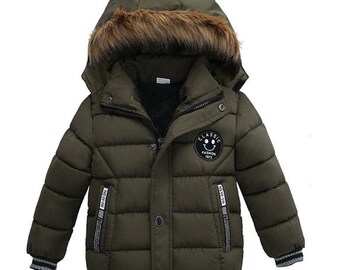 boys winter coat with fur hood