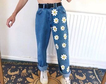 jeans with flowers