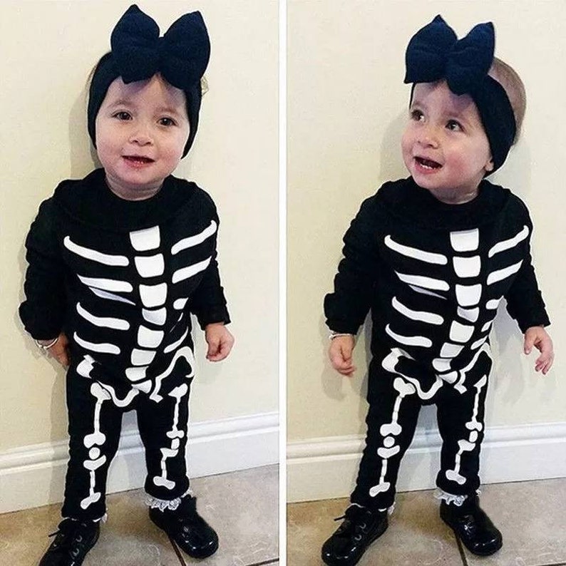 Baby Halloween Skeleton Onesie / Kids Halloween Outfit / | Etsy