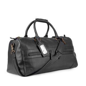 Spezieller Sale – Schwarzer Leder Seesack für Herren mit Schuhfach | Travel Gym Overnight Bag | Handgemachter Weekender Geschenk für Ihn