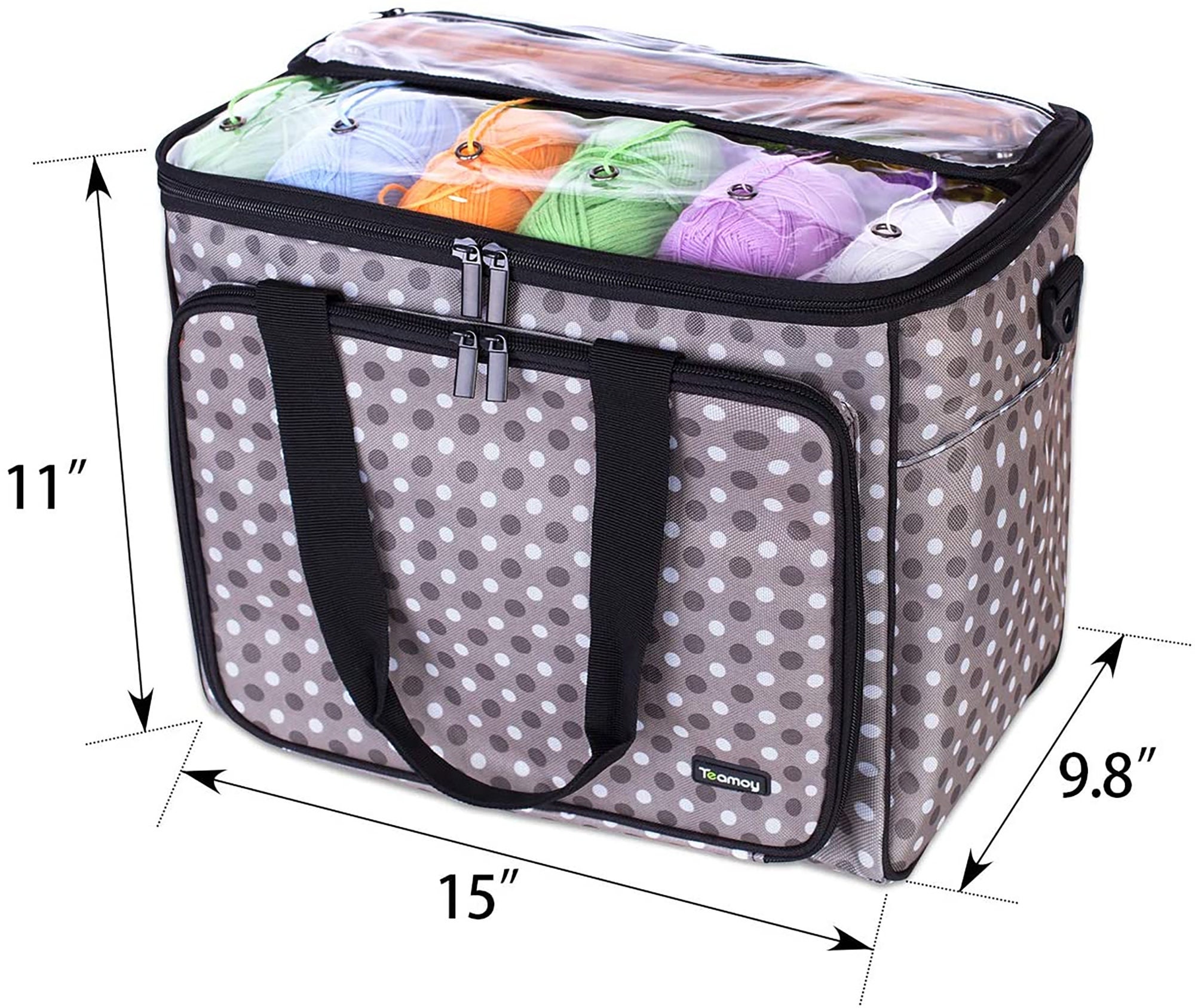 Teamoy Knitting Bag Yarn Tote Organizer with Inner Divider Etsy