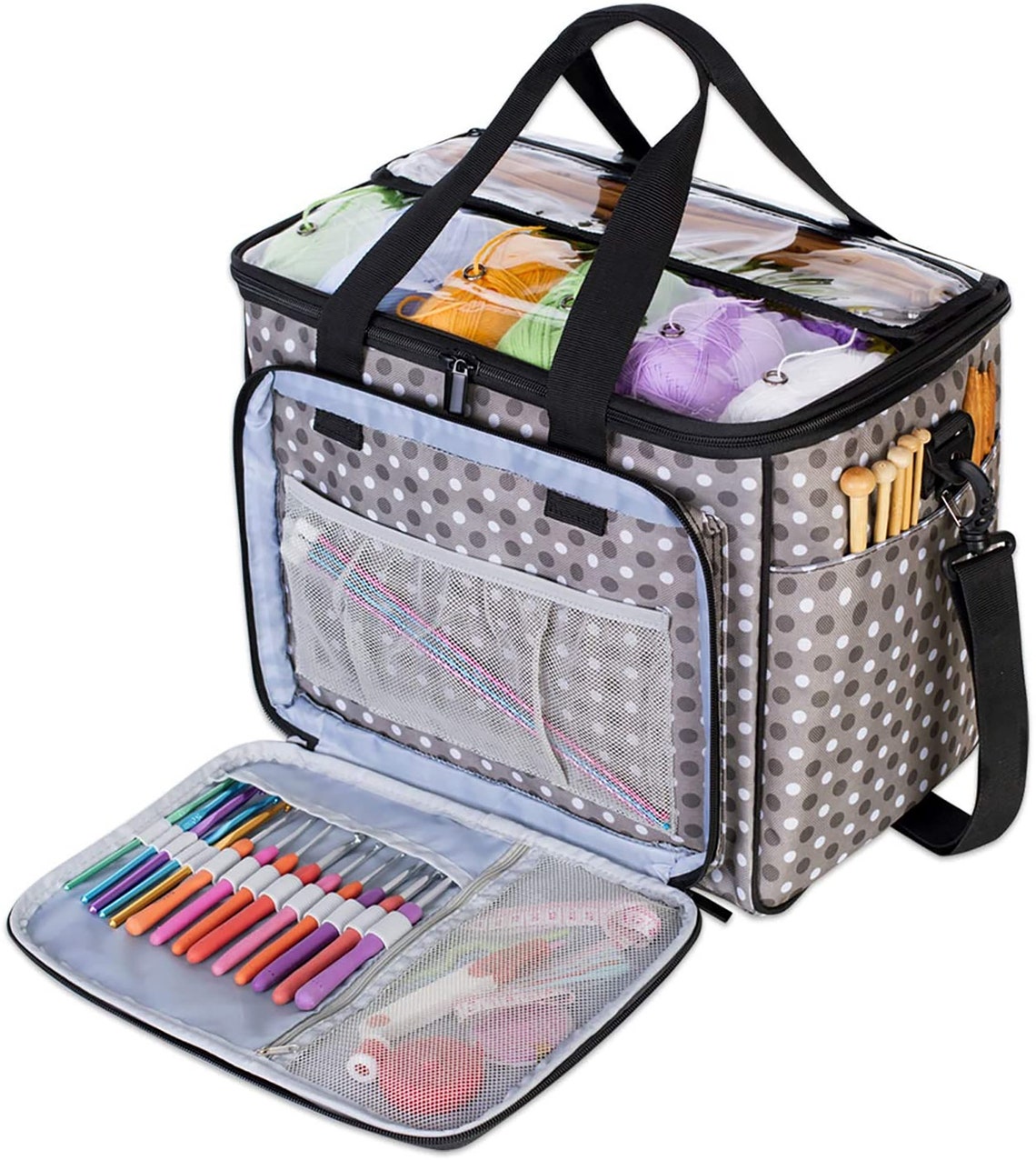 Teamoy Knitting Bag Yarn Tote Organizer with Inner Divider Etsy