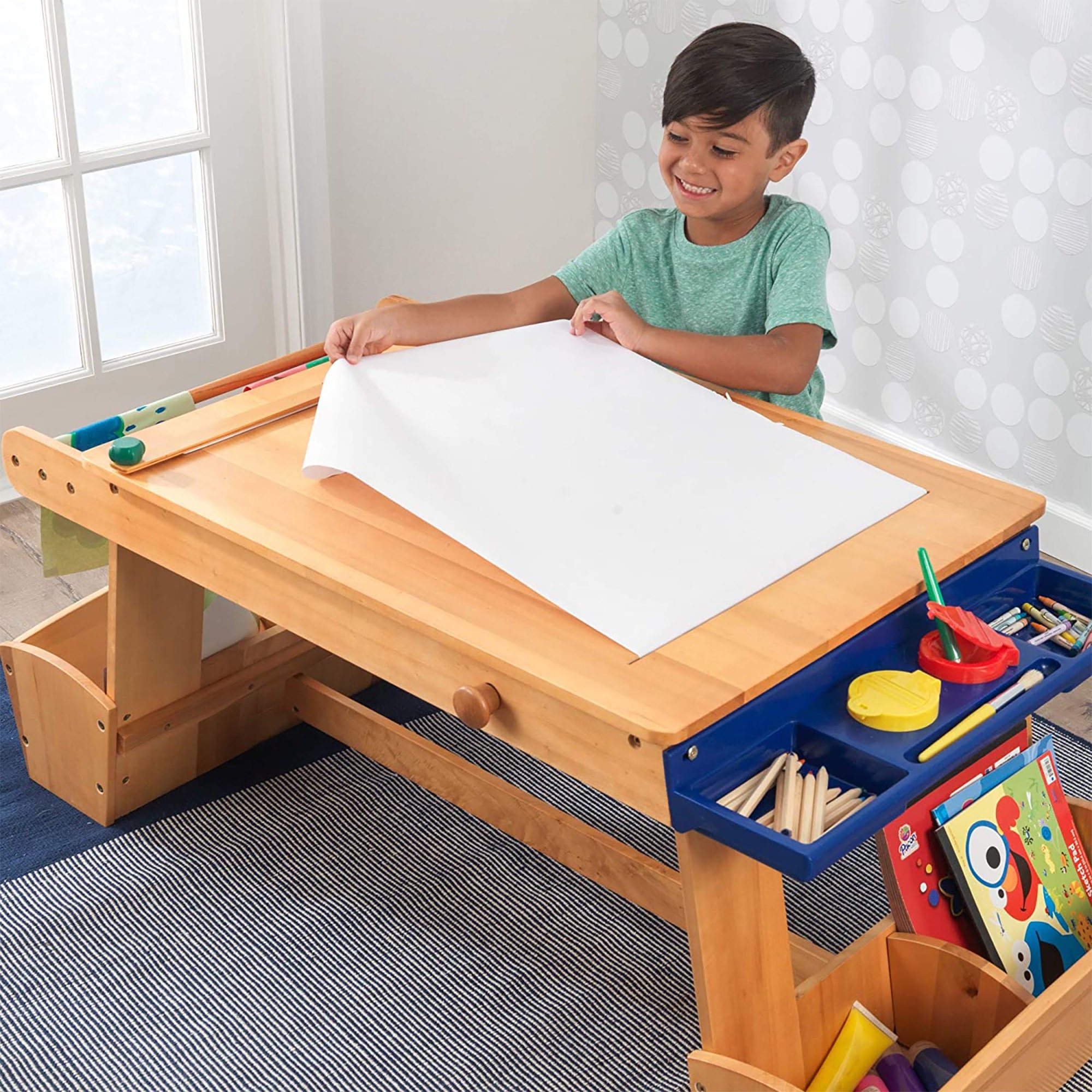 KidKraft Art Table with Drying Rack and Storage Etsy