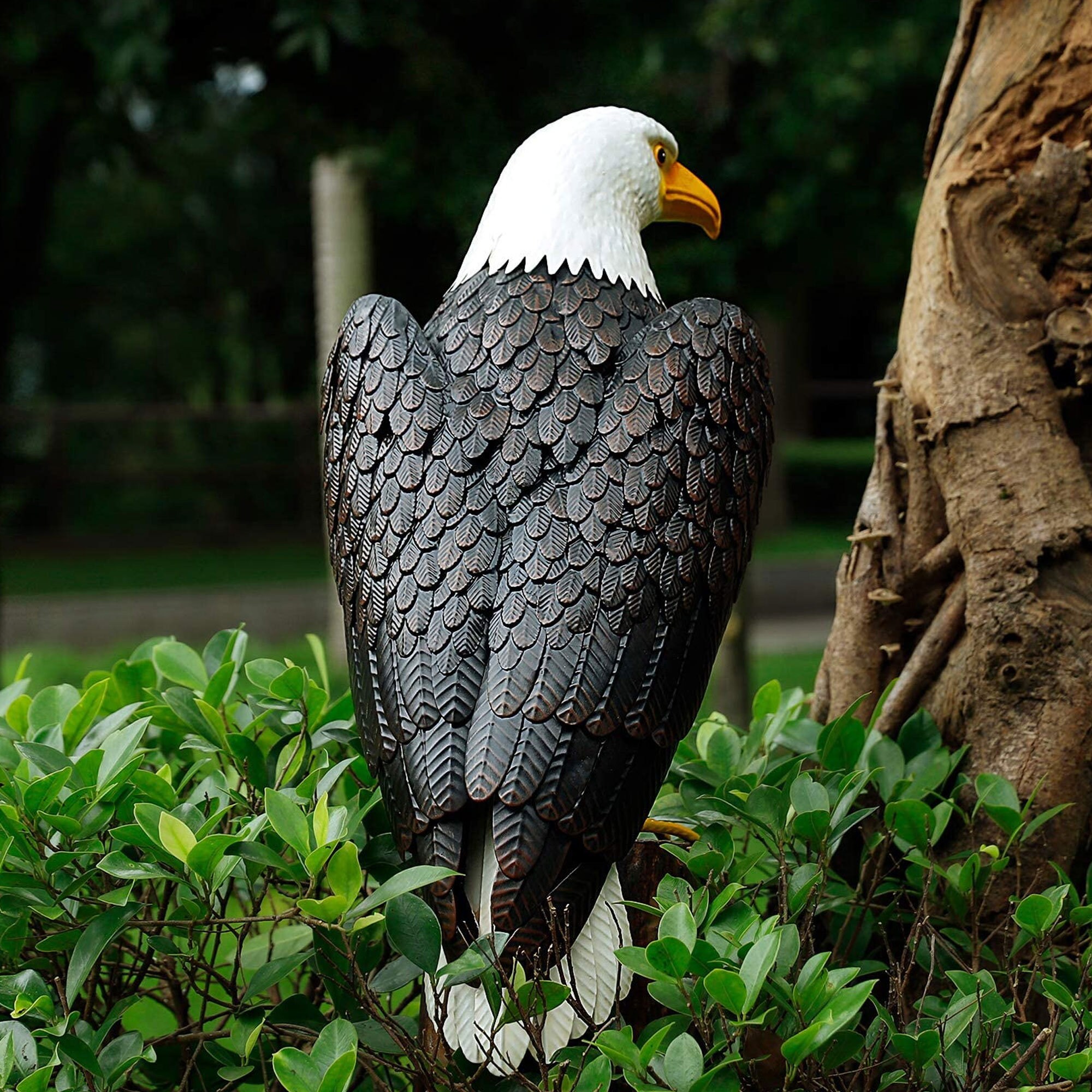 Hand Painted Bald Eagle Outdoor Metal Yard Art Statue and | Etsy