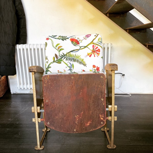 Walnut wood chair- Accent chair- Farm chair- Folding chair- Vintage wooden chair- Flower chair