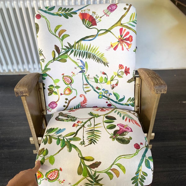 Walnut wood chair- Accent chair- Farm chair- Folding chair- Vintage wooden chair- Flower chair