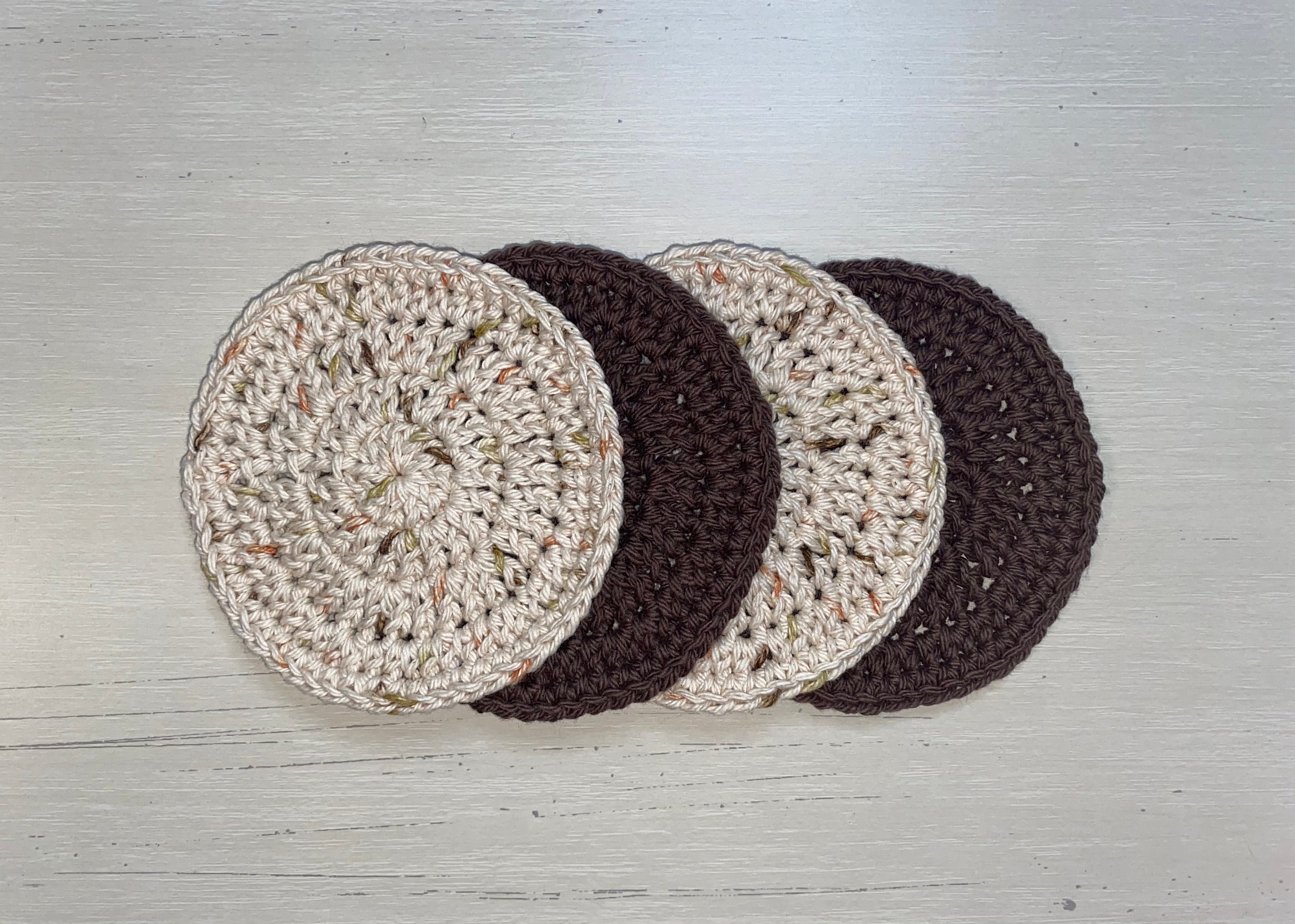 Set of 4 or 6 Crochet Coasters in Brown and Ombre Coasters Etsy