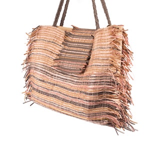 Fringe Texture Handmade Tote Bag For Women, Personalized Colors Boho Handbag, Stylish and Extra Big Computer Case, Statement Designer bag image 9