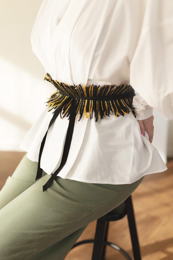 black and gold corset belt