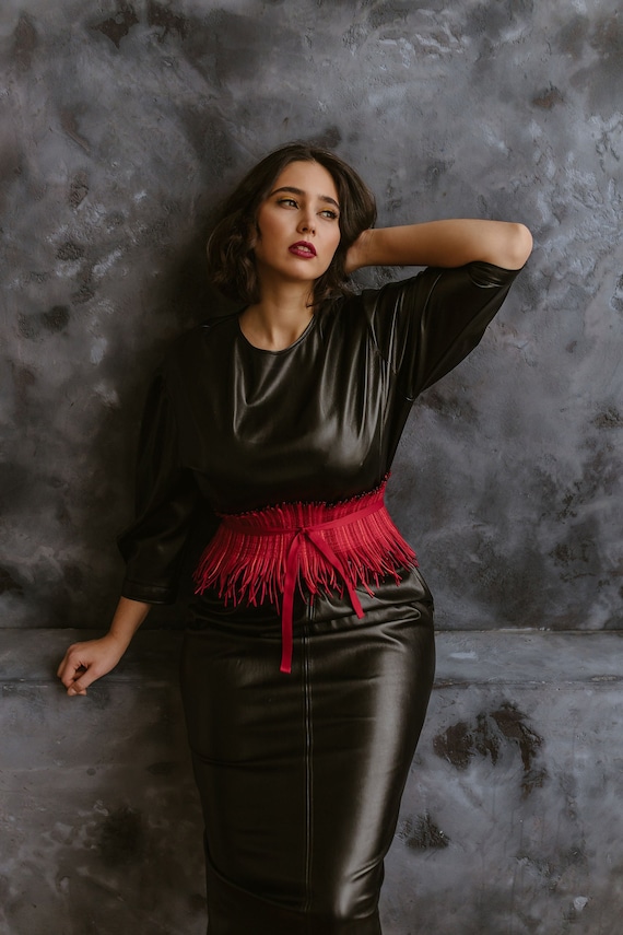 Plus size red clearance belt