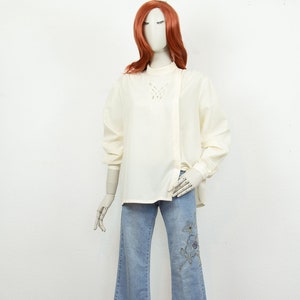 White boho blouse long sleeve 2025