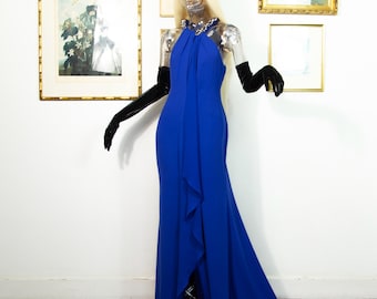 Calvin Klein 00s Royal Blue Maxi Dress L Size Sleevless Blue Dress Gift for  Her Evening Dress Christmas Gift Birthday Gift Curvy Dress - Etsy Australia
