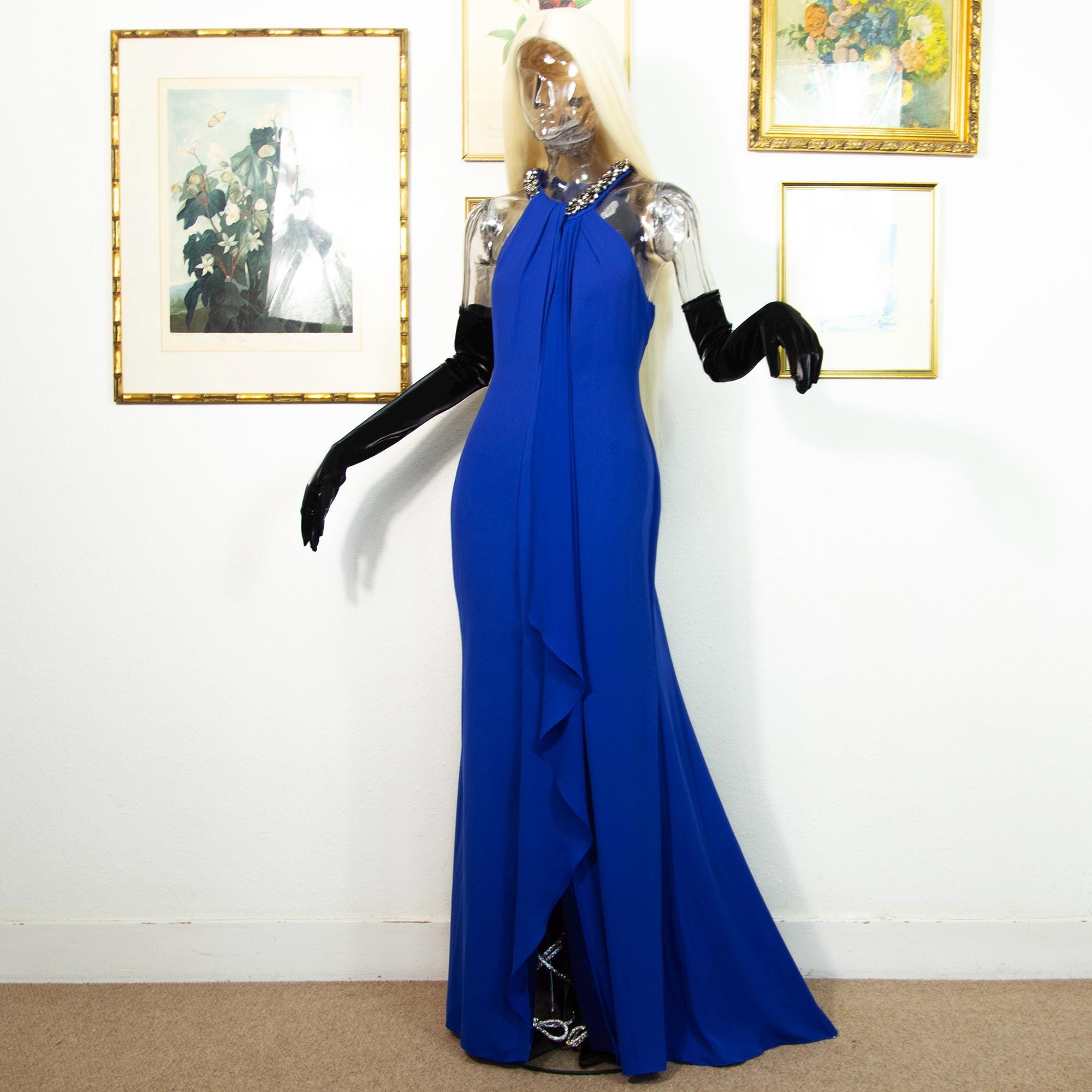 sachin and babi light blue dress Red Glitter V-Neck Mermaid Prom Dress with Sequins & Slit main image 0